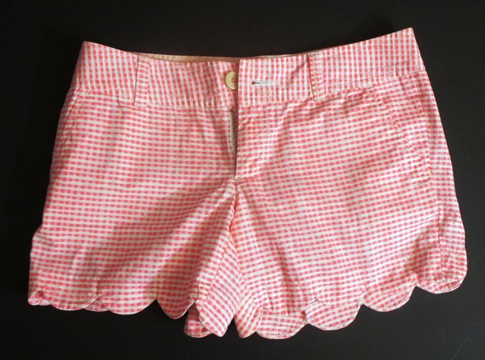 Lilly Pulitzer Pink Gingham Buttercup Shorts - Ladies Bermuda - Size 0